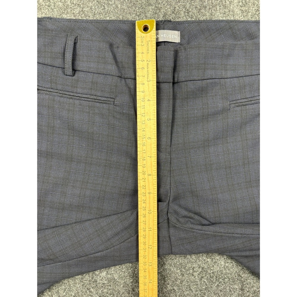 Van Heusen Womens Plaid Dress Pants Blue Grey Stretch Trousers 10 Short 33x28 - Picture 5 of 9